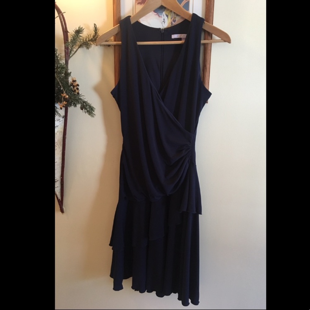 Marc Carmen Valvo Navy Blue Dress